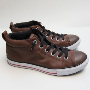 Chuck Taylor Converse Brown Leather Shoes KIDS